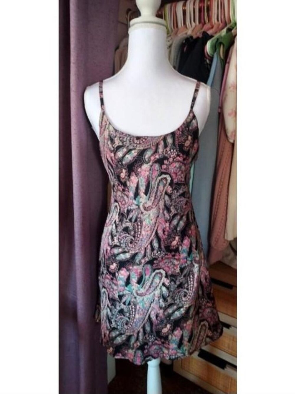 Y2k Vintage Silk slip dress with spaghetti straps